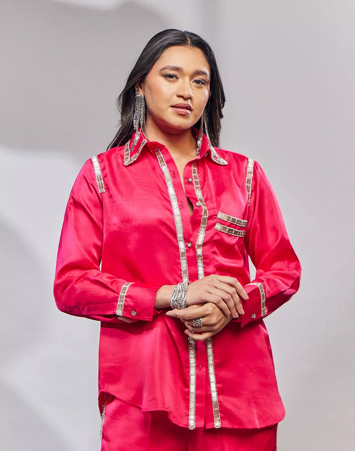 Nysa Silk Co-ord Sets with Trimming