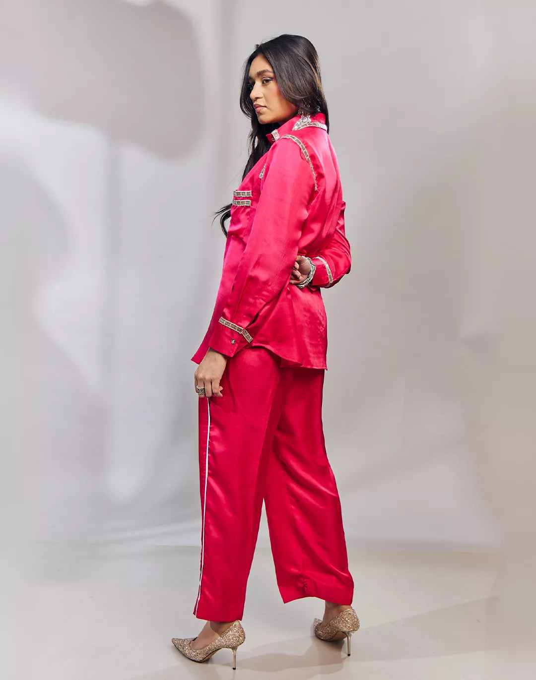 Nysa Silk Co-ord Sets with Trimming