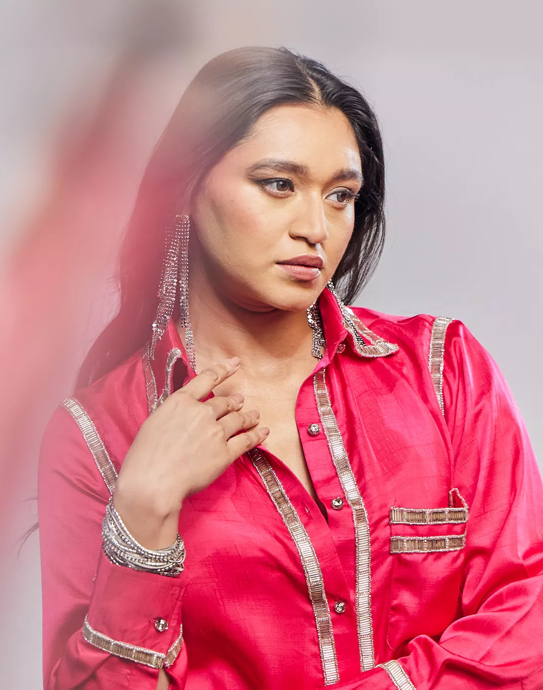 Nysa Silk Co-ord Sets with Trimming