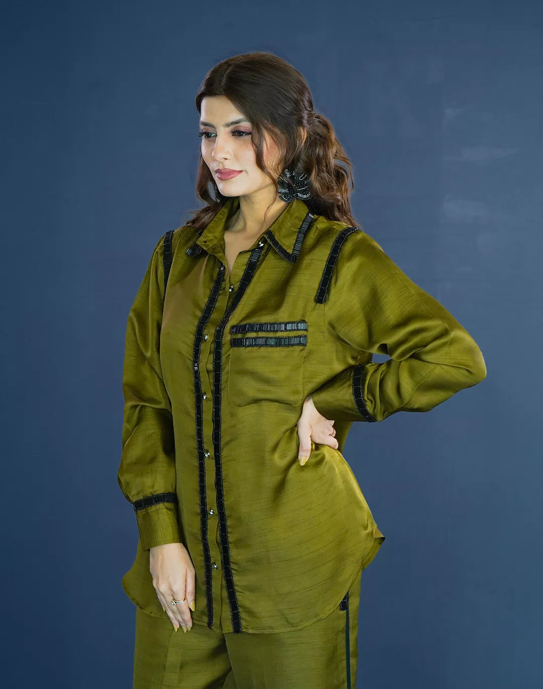 Nysa Silk Co-ord Sets with Trimming