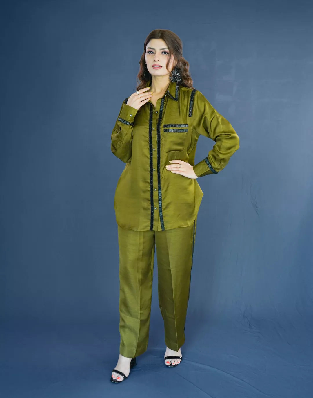 Nysa Silk Co-ord Sets with Trimming
