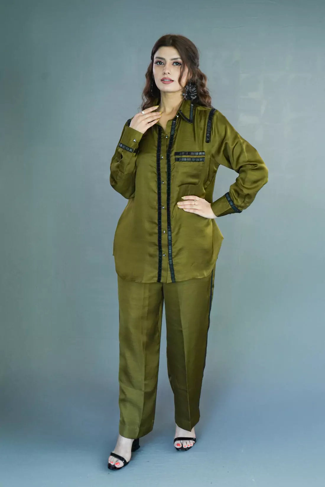 Nysa Silk Co-ord Sets with Trimming