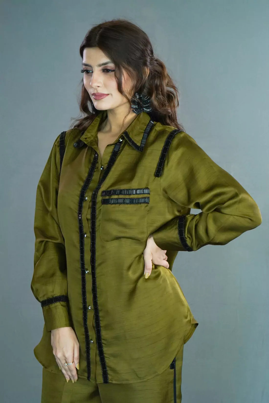 Nysa Silk Co-ord Sets with Trimming