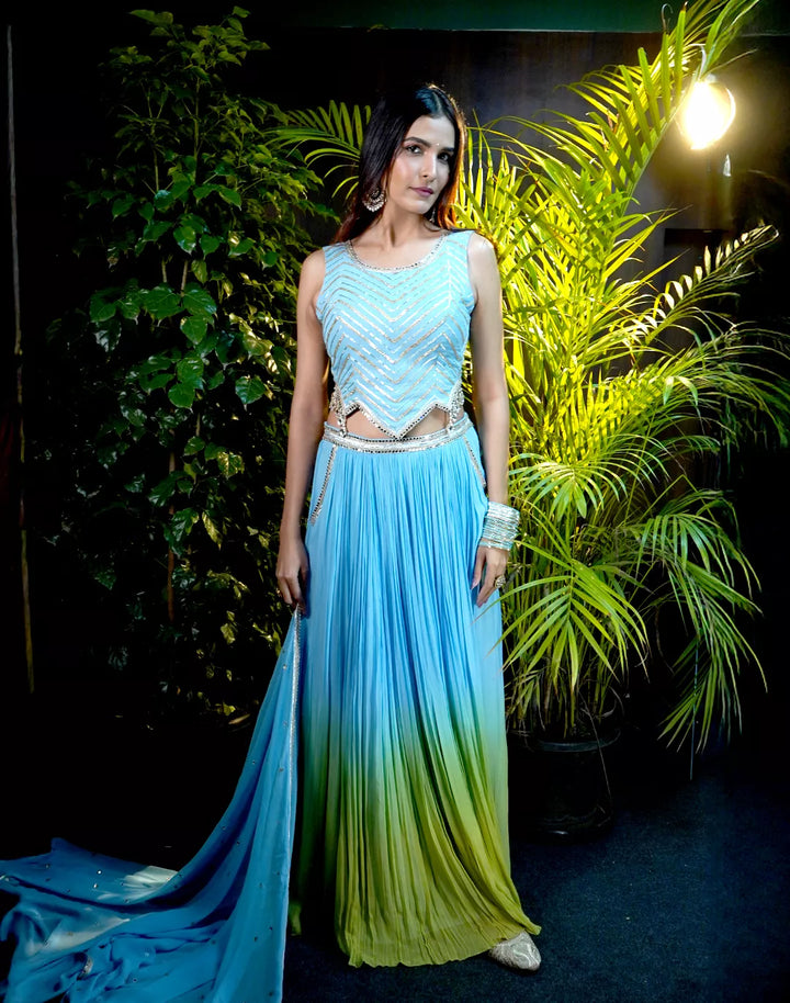 Ombré Blouse & Pant Set