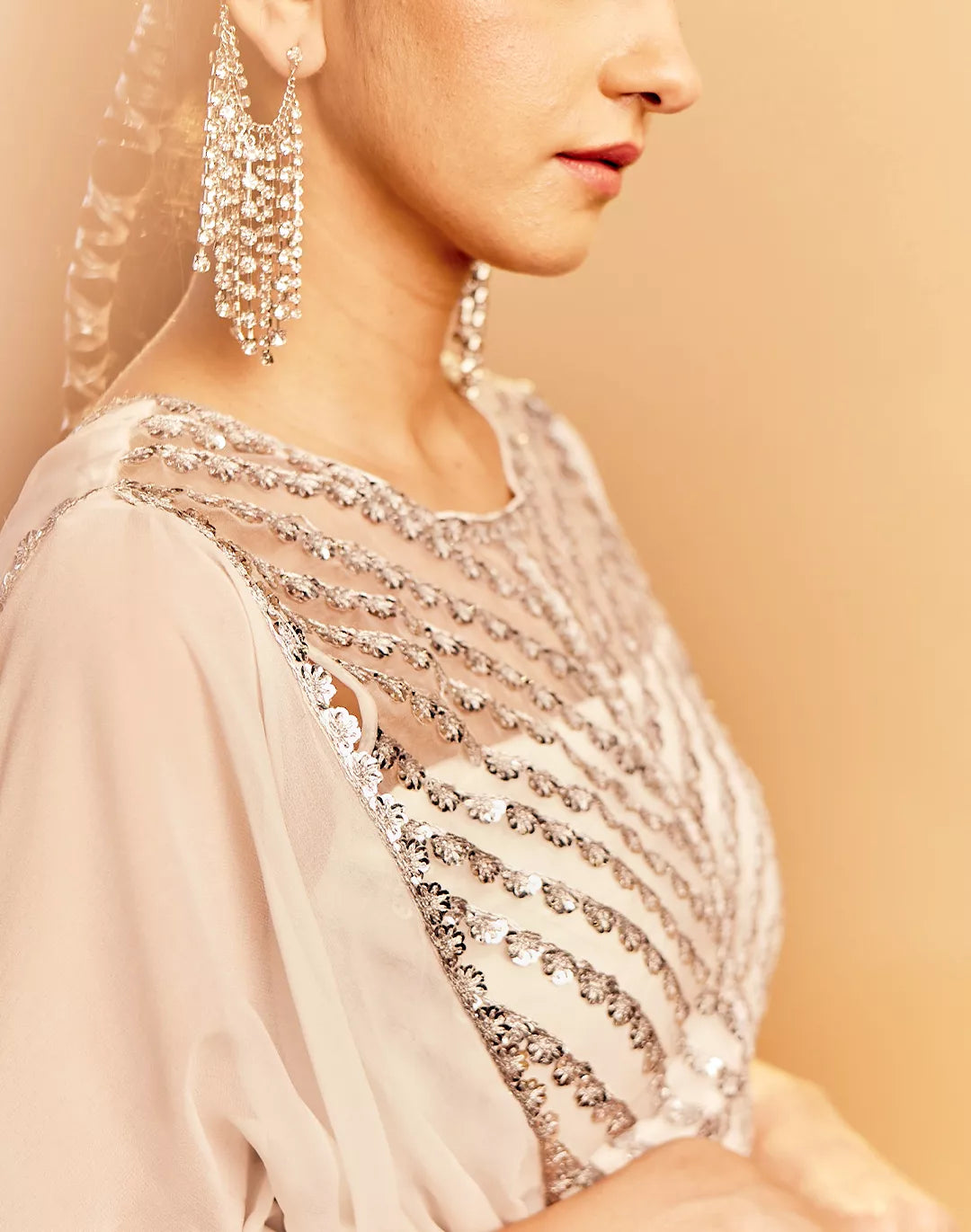 Embroidered Organza Blouse & Sharara Set