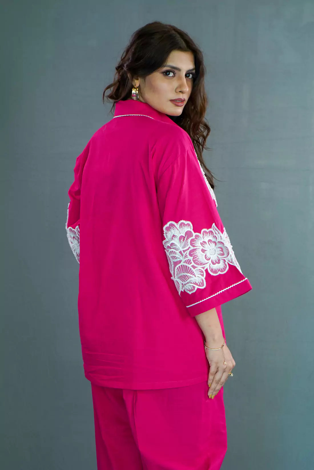 Malai Cotton Co-ord Sets with Organza Patches