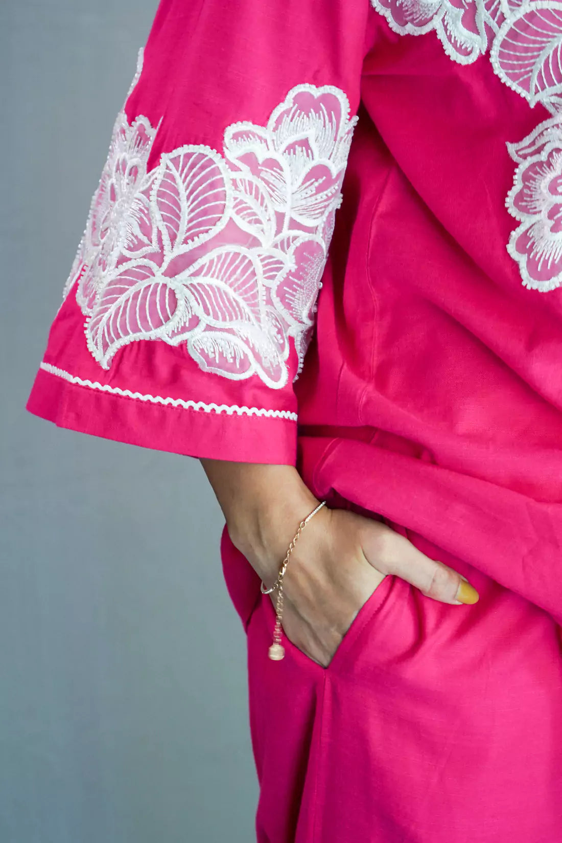 Malai Cotton Co-ord Sets with Organza Patches