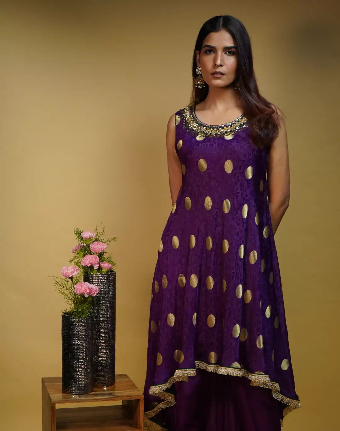 Polka Embellished Kurta Set