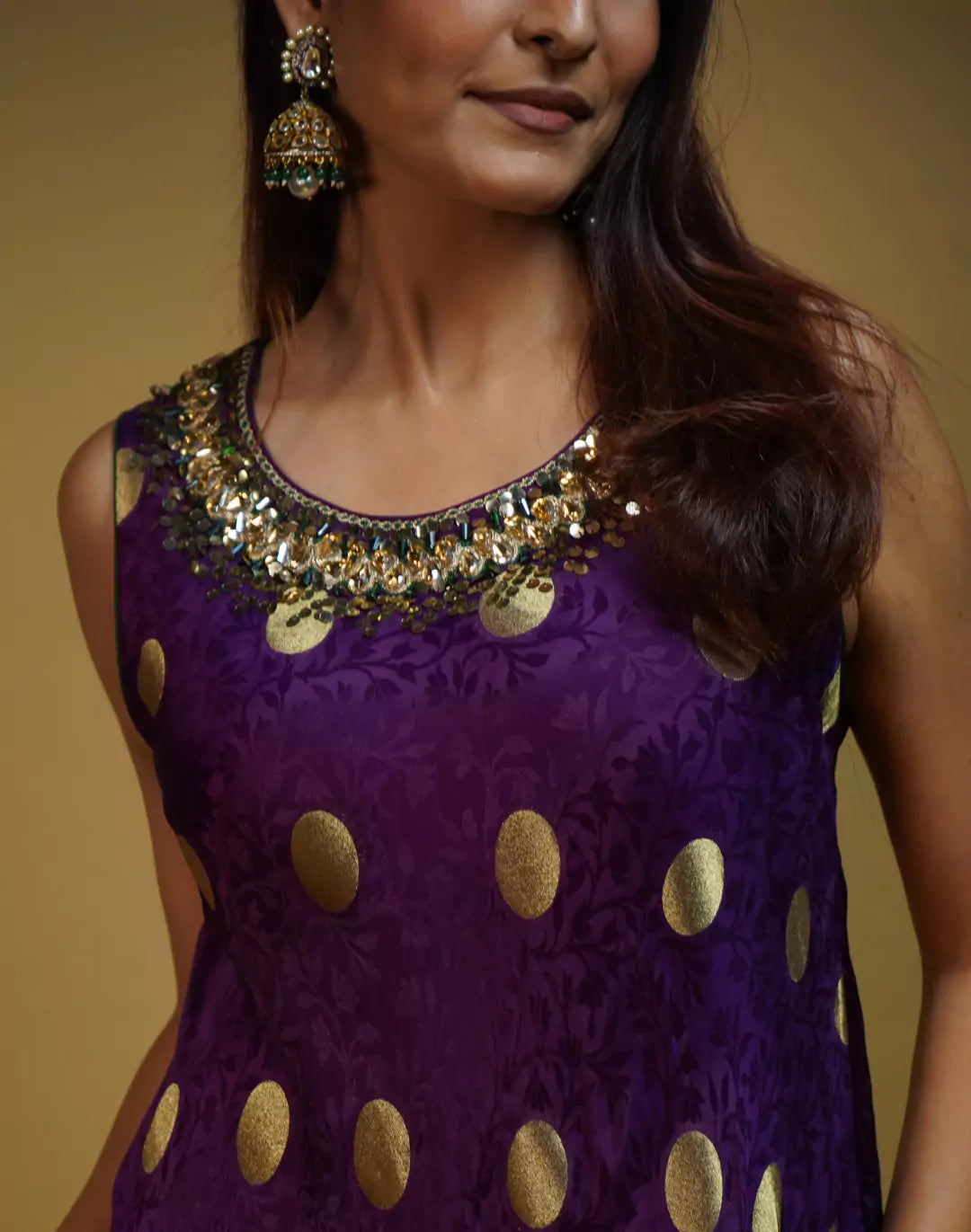 Polka Embellished Kurta Set