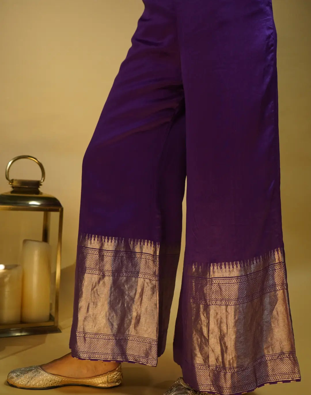 Vibrant Purple Embroidered Jumpsuit