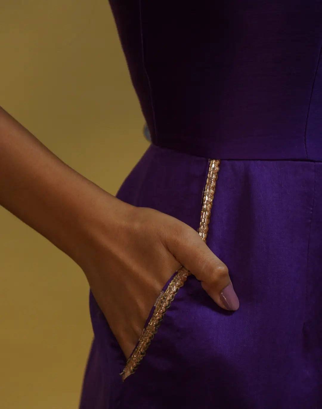 Vibrant Purple Embroidered Jumpsuit