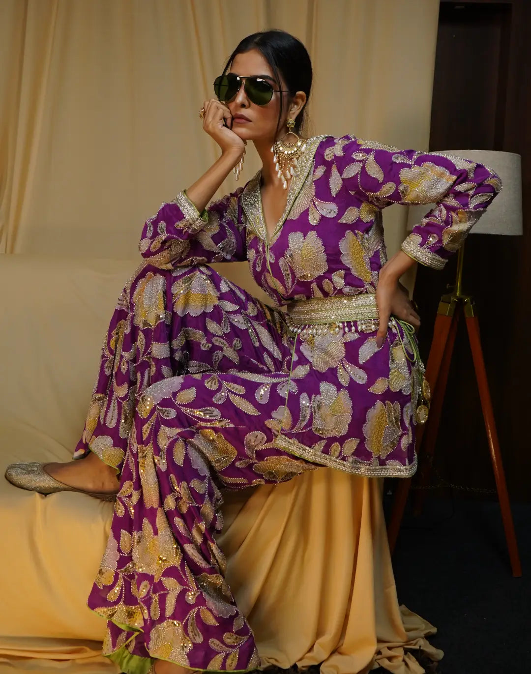 Striking Floral Embroidered Set