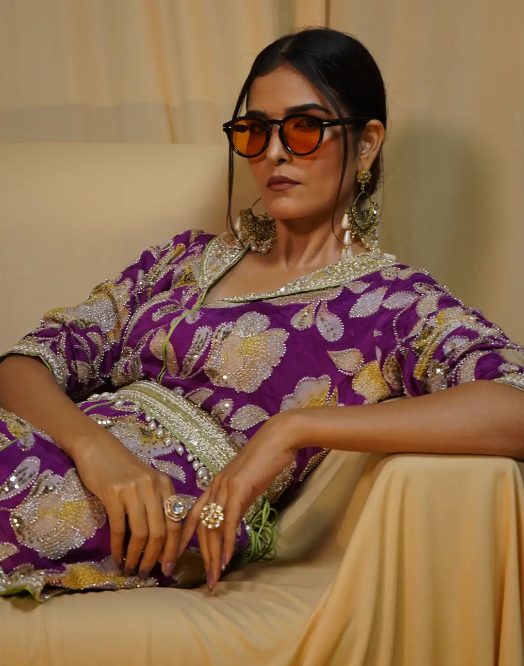 Striking Floral Embroidered Set