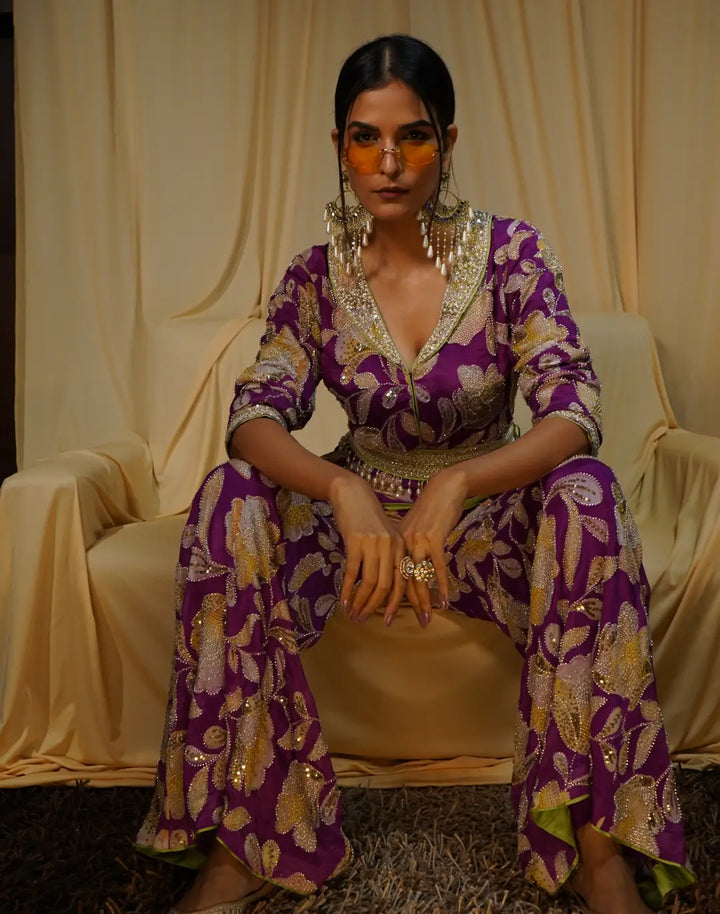 Striking Floral Embroidered Set