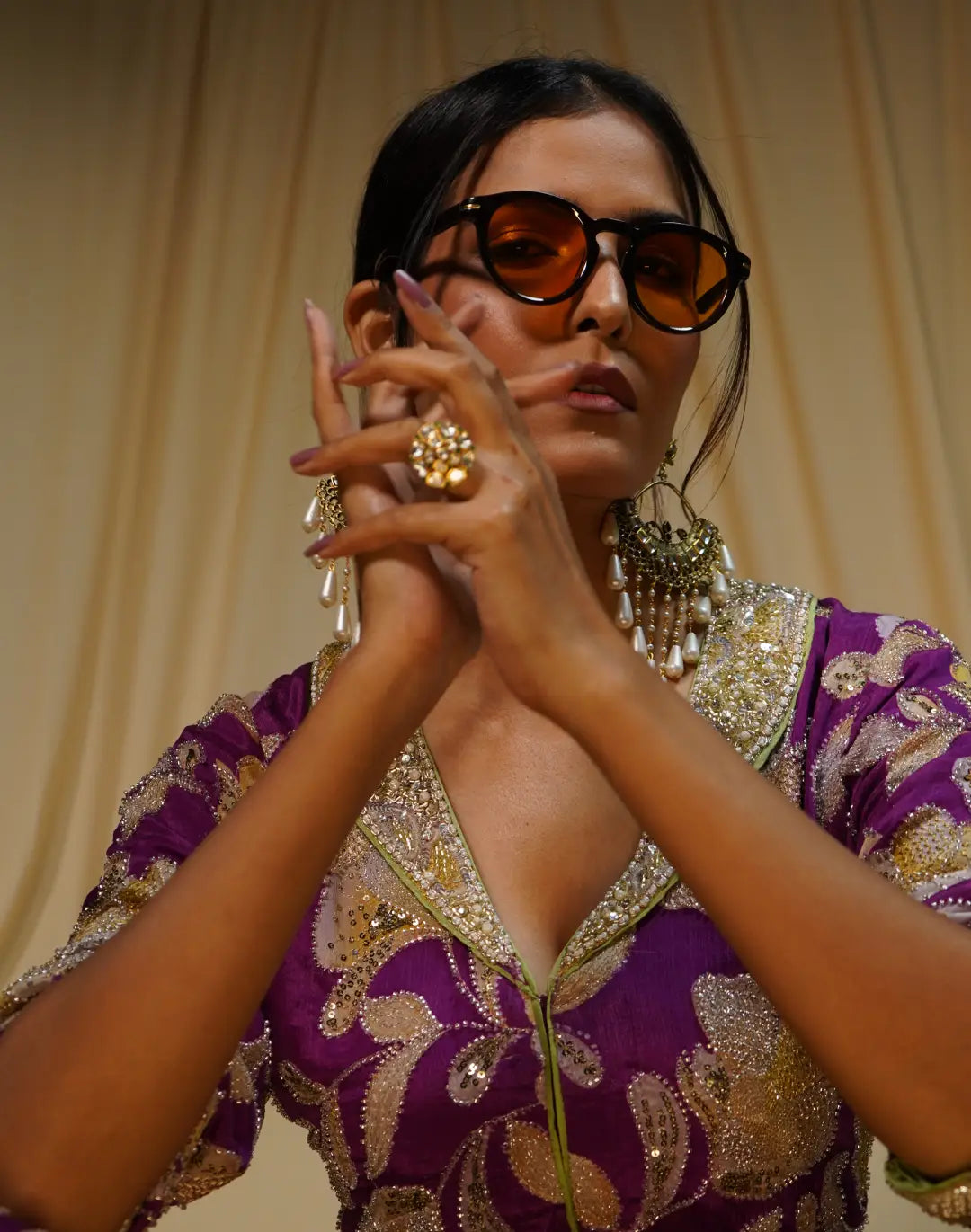 Striking Floral Embroidered Set