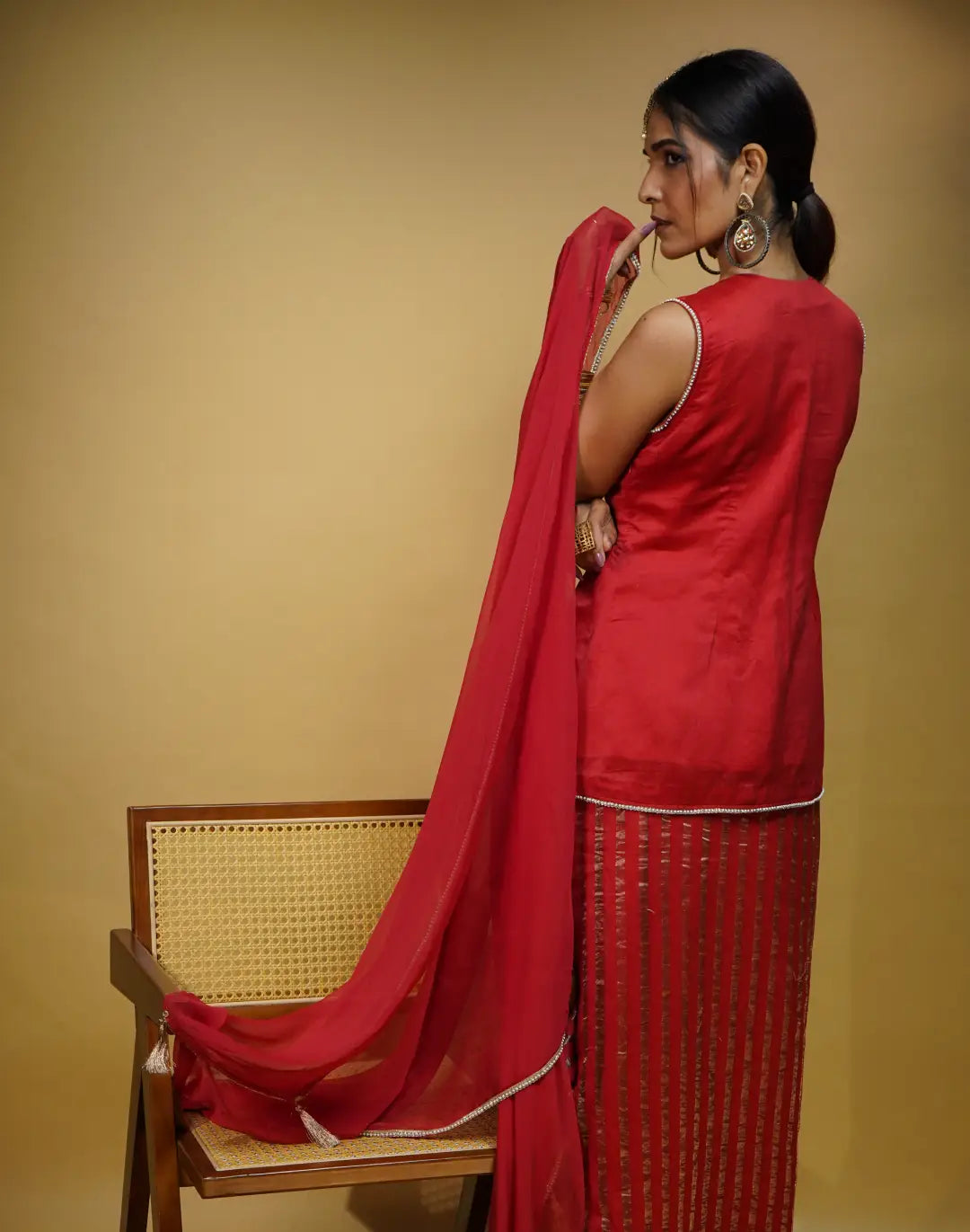 Gorgeous Red Ethnic Set
