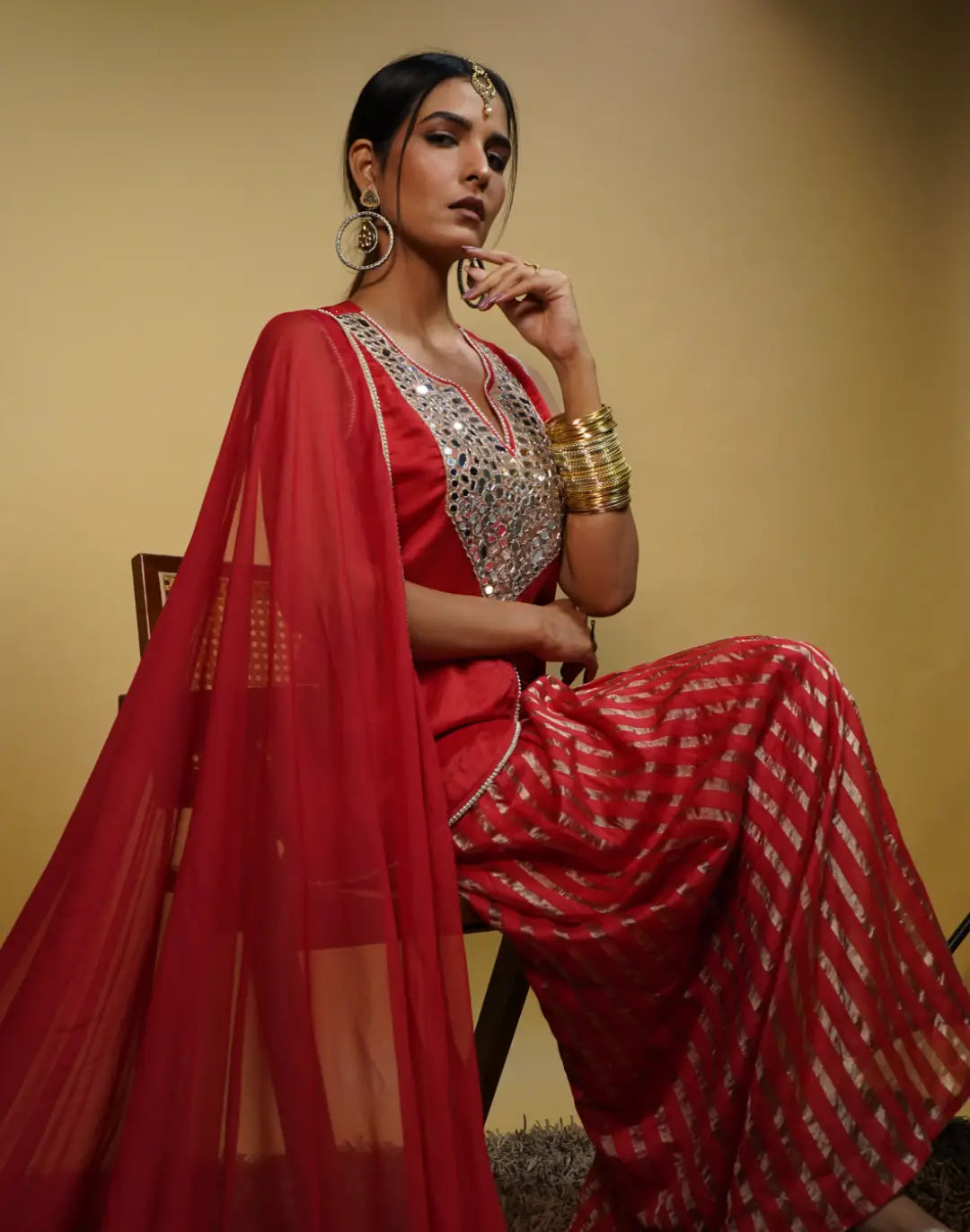 Gorgeous Red Ethnic Set
