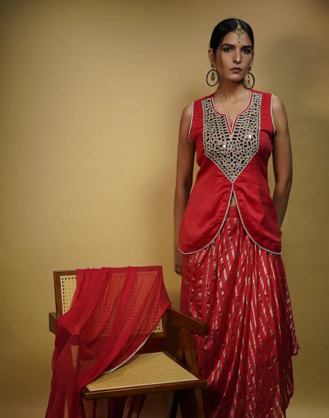 Gorgeous Red Ethnic Set