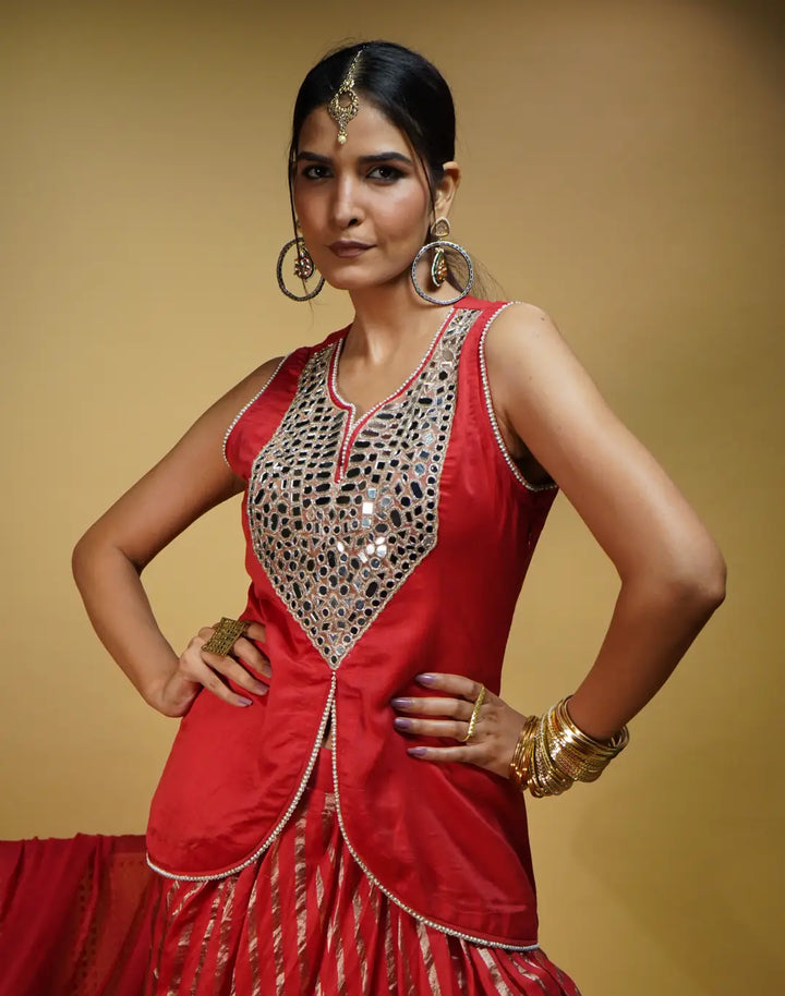 Gorgeous Red Ethnic Set