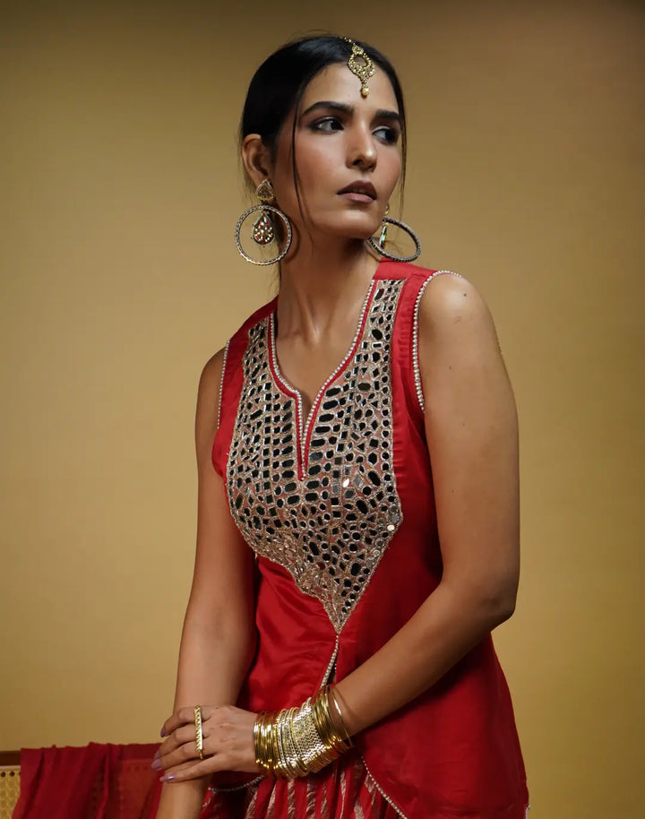 Gorgeous Red Ethnic Set
