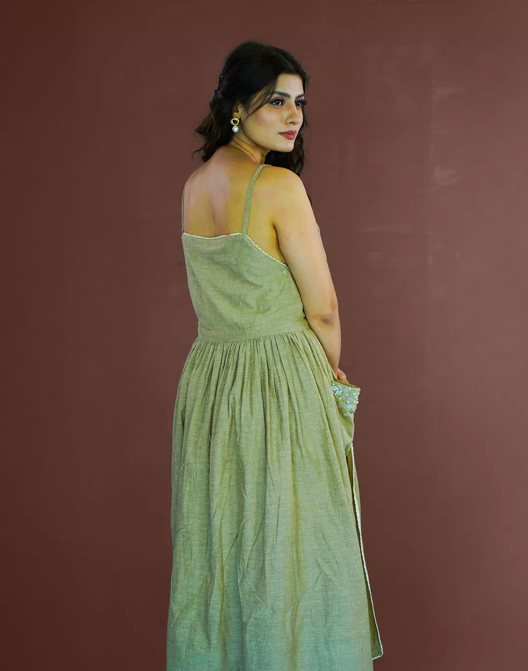 Sequin Pocket Wrap Dress