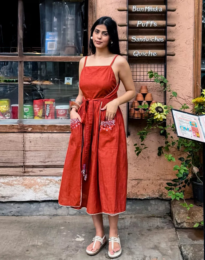 Sequin Pocket Wrap Dress