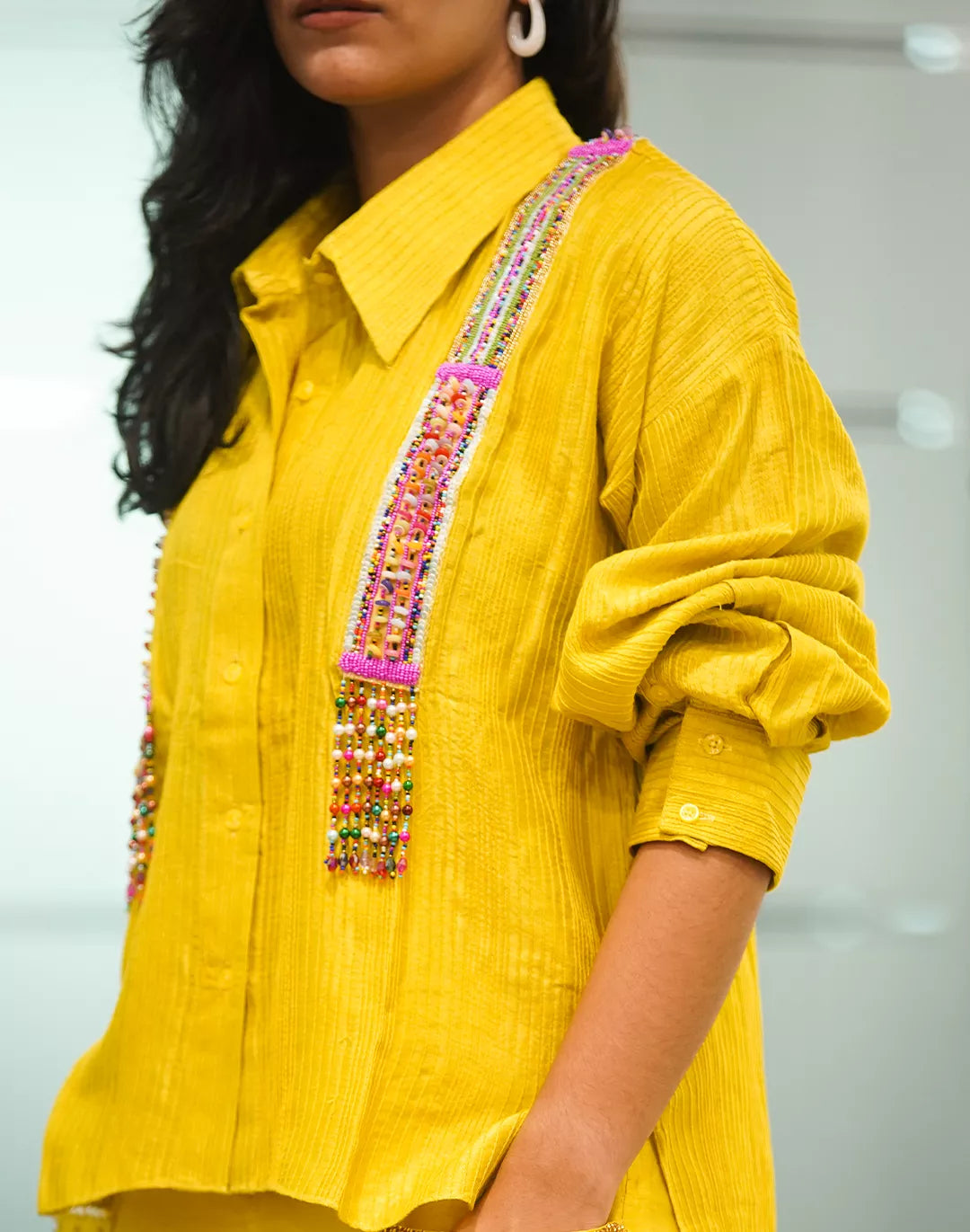 Slub Silk Tunic-Pants Co-ord Sets