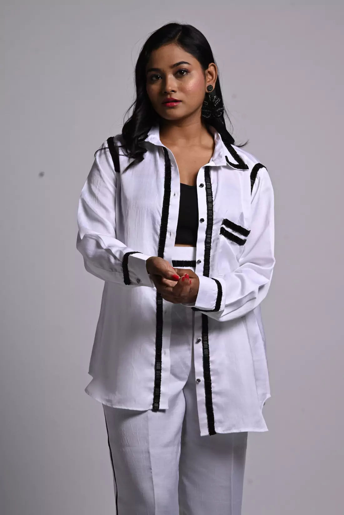 Nysa Silk Co-ord Sets with Trimming