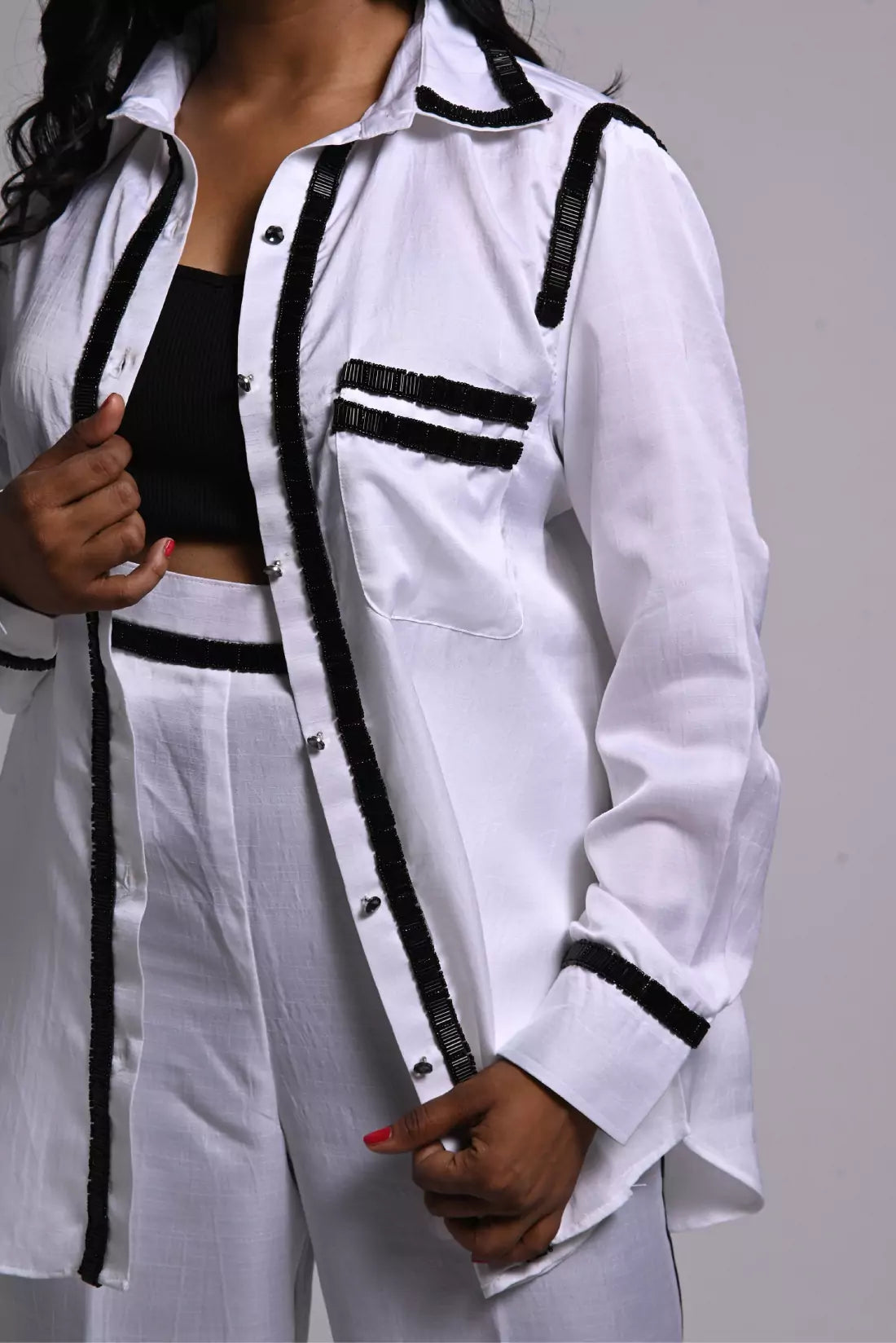 Nysa Silk Co-ord Sets with Trimming