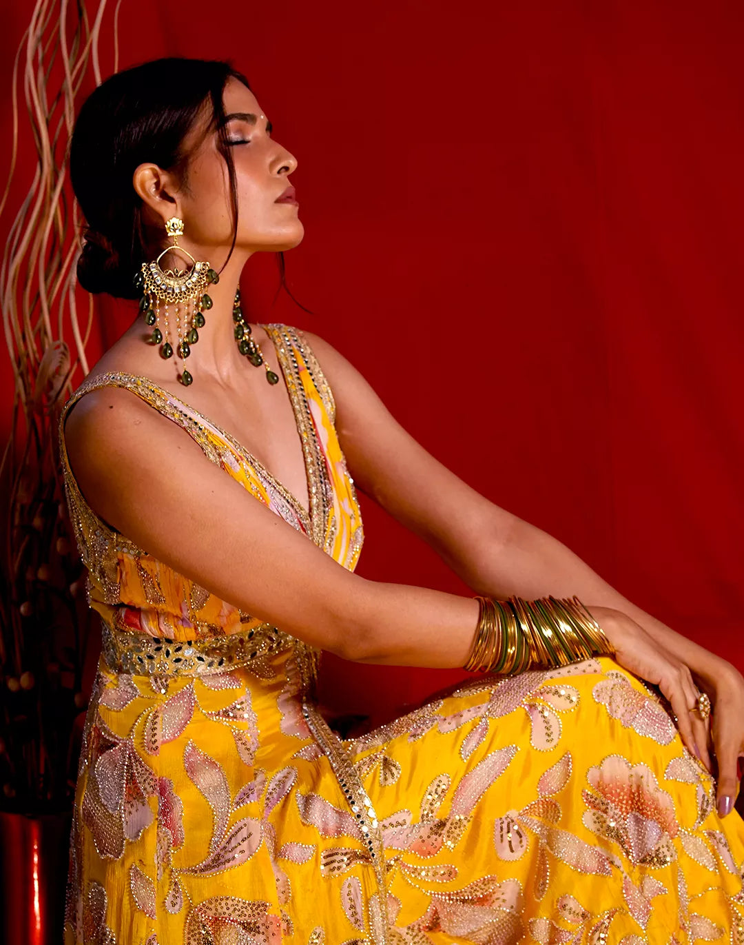 Floral Embroidered Sharara Set